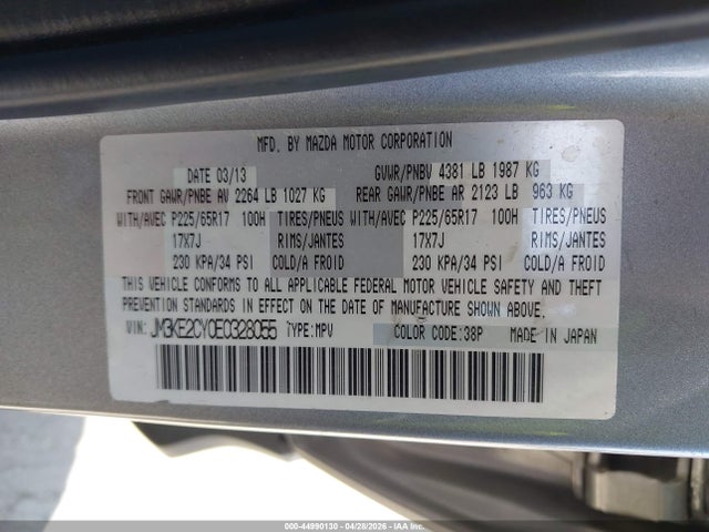 Aukcja sprzedaży 2014 Mazda Cx-5 Touring, vin: JM3KE2CY0E0328055, numer aukcji: 44990130