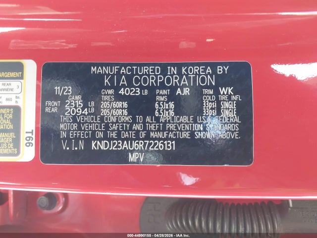 KNDJ23AU6R7226131 KIA SOUL LX