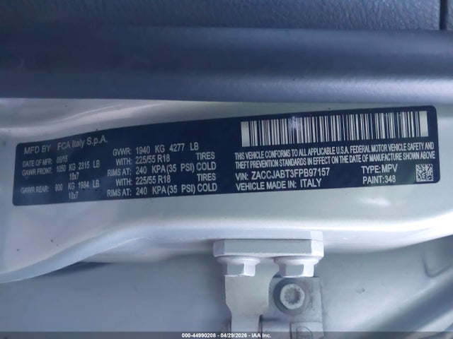 ZACCJABT3FPB97157 Jeep Renegade Latitude