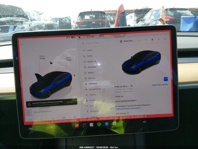 2022 Tesla Model 3 Long Range Dual Motor All-wheel Drive მანქანა იყიდება აუქციონზე, vin: 5YJ3E1EB2NF208047, აუქციონის ნომერი: 44990227