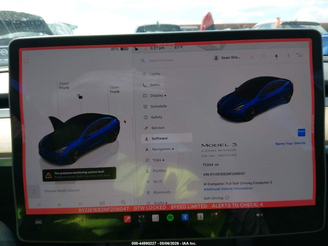 2022 Tesla Model 3 Long Range Dual Motor All-wheel Drive მანქანა იყიდება აუქციონზე, vin: 5YJ3E1EB2NF208047, აუქციონის ნომერი: 44990227