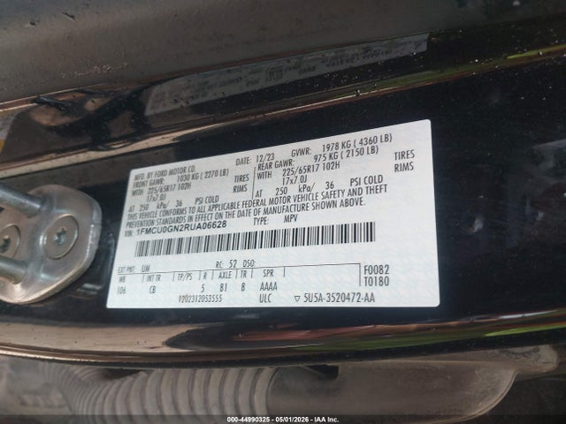 Aukcja sprzedaży 2024 Ford Escape Active, vin: 1FMCU0GN2RUA06628, numer aukcji: 44990325