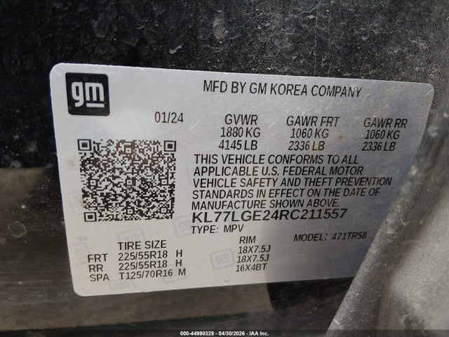 KL77LGE24RC211557 Chevrolet Trax Fwd 1rs