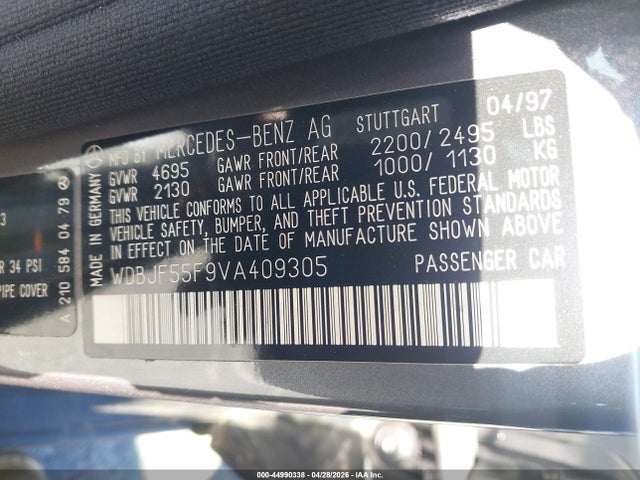44990338 :رقم المزاد ، WDBJF55F9VA409305 vin ، 1997 Mercedes-benz E 320 مزاد بيع