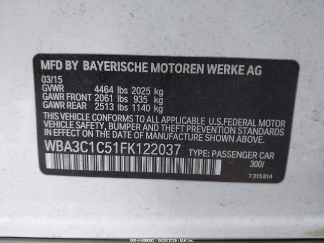 WBA3C1C51FK122037 BMW 328I