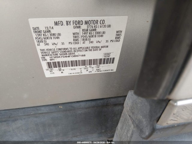 Ford EXPLORER XLT 2015 1FM5K7D84FGB67188 Image 9