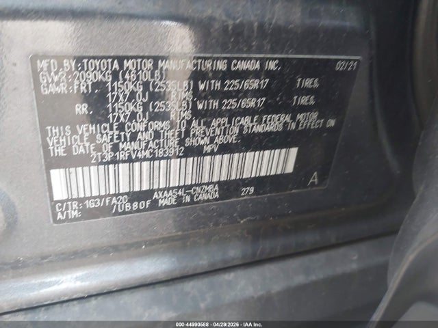 Toyota Rav4 Xle 2021 2T3P1RFV4MC183912 Image 9