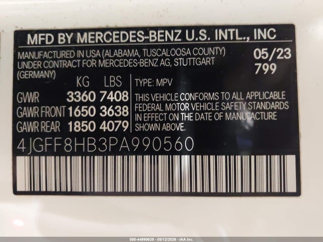 4JGFF8HB3PA990560 Mercedes-Benz Maybach Gls 600 4matic