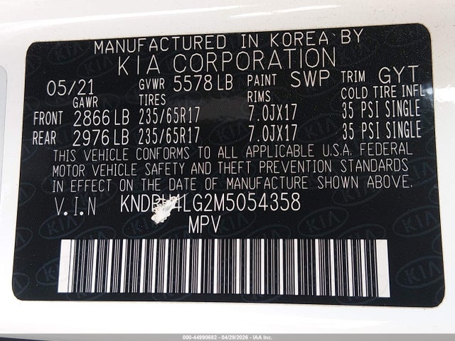 KNDRH4LG2M5054358 KIA Sorento Hybrid Ex