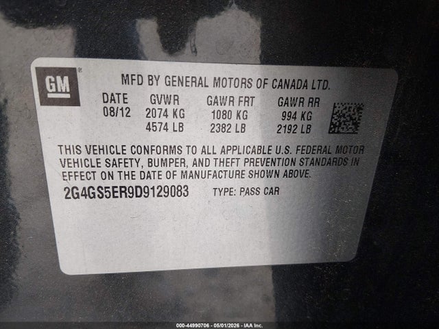 Aukcja sprzedaży 2013 Buick Regal Premium 1, vin: 2G4GS5ER9D9129083, numer aukcji: 44990706