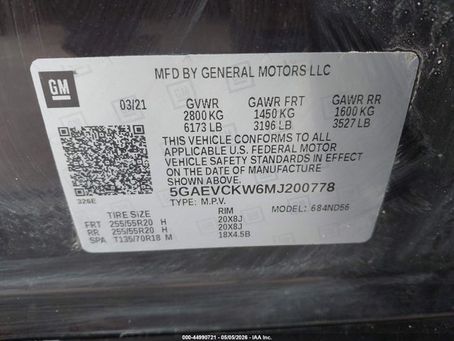 Aukcja sprzedaży 2021 Buick Enclave Awd Avenir, vin: 5GAEVCKW6MJ200778, numer aukcji: 44990721