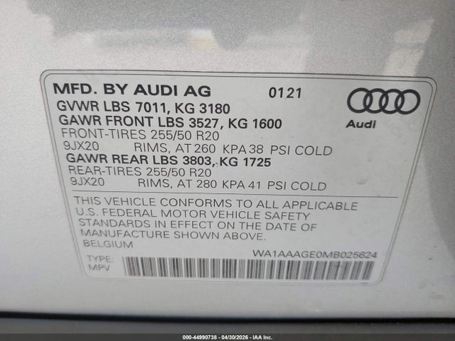 Audi E-tron Premium Quattro 2021 WA1AAAGE0MB025624 Image 9