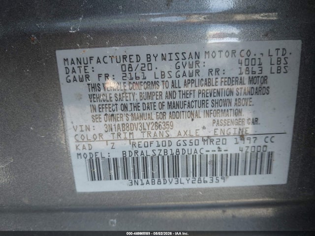Nissan Sentra Sr Xtronic Cvt 2020 3N1AB8DV3LY286359 Image 9