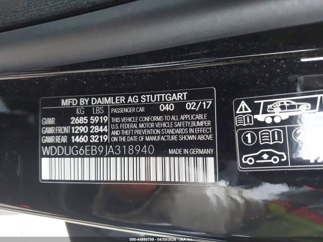 Aukcja sprzedaży 2018 Mercedes-benz S 450 4matic, vin: WDDUG6EB9JA318940, numer aukcji: 44990799
