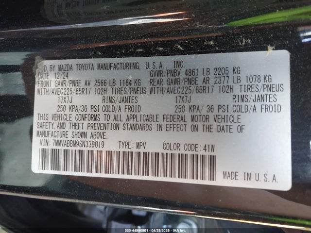 Aukcja sprzedaży 2025 Mazda Cx-50 2.5 S Preferred Package, vin: 7MMVABBM9SN339019, numer aukcji: 44990801