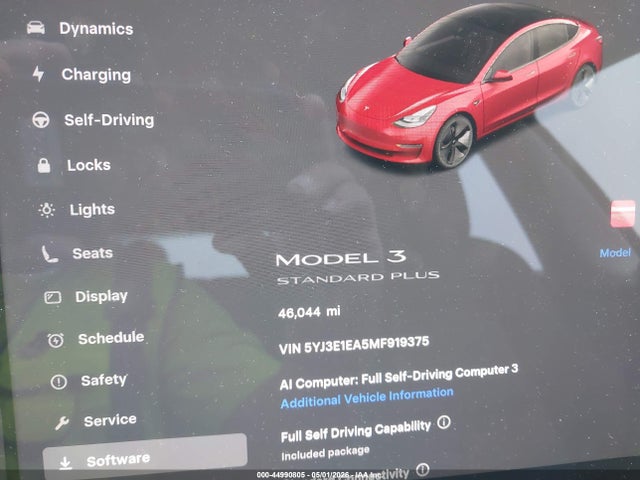 Tesla Model 3 Standard Range Plus Rear-wheel Drive 2021 5YJ3E1EA5MF919375 Image 7