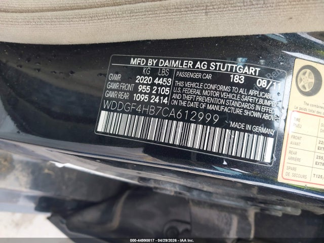 44990817 :رقم المزاد ، WDDGF4HB7CA612999 vin ، 2012 Mercedes-benz C 250 Sport مزاد بيع