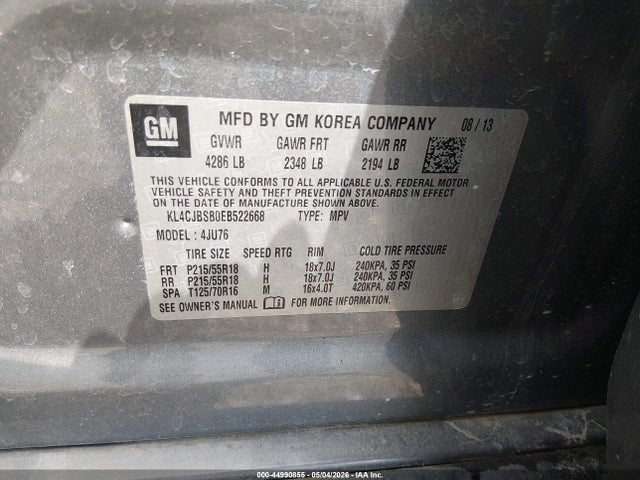 Продажа на аукционе авто 2014 Buick Encore Convenience, vin: KL4CJBSB0EB522668, номер лота: 44990855