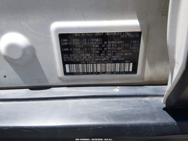 Auction sale of the 2013 Subaru Outback 2.5i Premium, vin: 4S4BRBCCXD3293793, lot number: 44990883