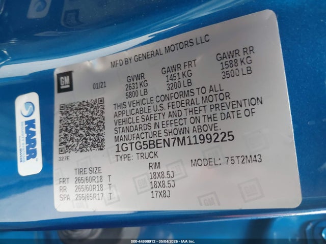 1GTG5BEN7M1199225 GMC Canyon 2wd Short Box Elevation Standard