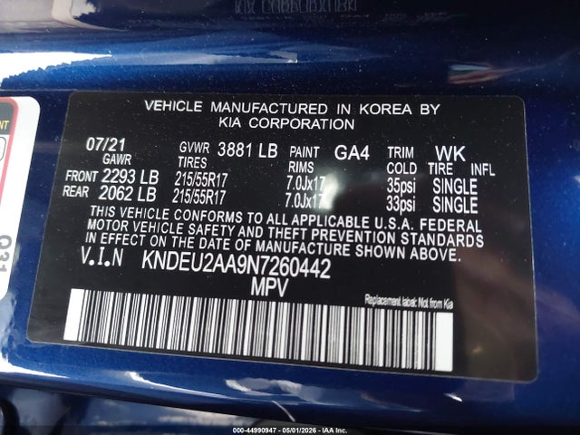 KIA SELTOS S 2022 KNDEU2AA9N7260442 Image 9
