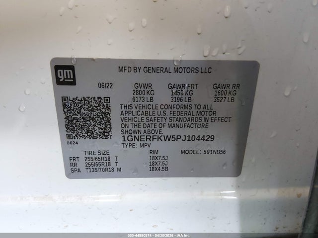 Продажа на аукционе авто 2023 Chevrolet Traverse Fwd Ls, vin: 1GNERFKW5PJ104429, номер лота: 44990974