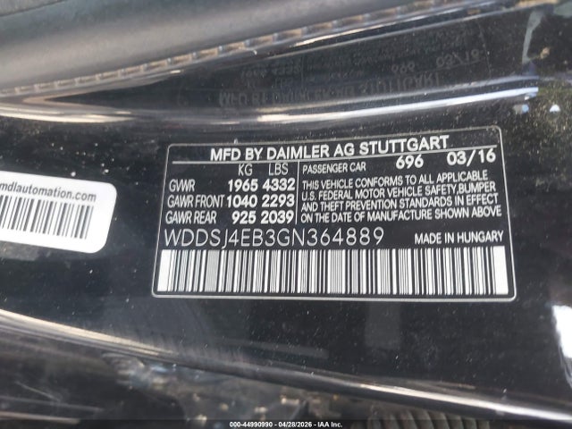Aukcja sprzedaży 2016 Mercedes-benz Cla 250, vin: WDDSJ4EB3GN364889, numer aukcji: 44990990