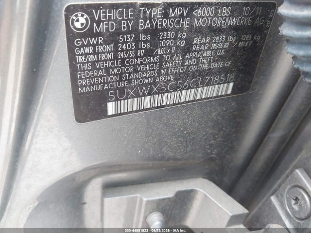 Продаж на аукціоні авто 2012 Bmw X3 Xdrive28i, vin: 5UXWX5C56CL718518, номер лоту: 44991023