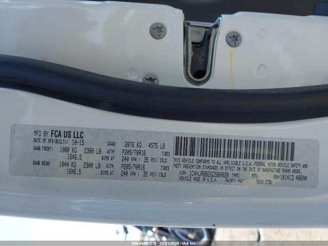 2016 Jeep Patriot Sport მანქანა იყიდება აუქციონზე, vin: 1C4NJRBB2GD580828, აუქციონის ნომერი: 44991215