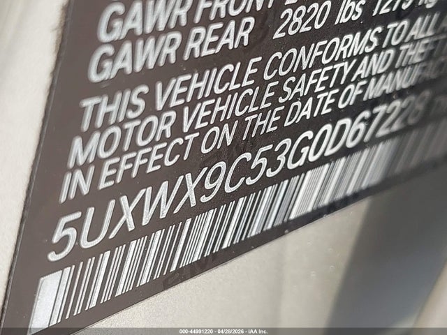 5UXWX9C53G0D67228 BMW X3 Xdrive28i