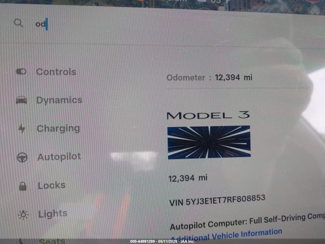Aukcja sprzedaży 2024 Tesla Model 3 Performance All-wheel Drive, vin: 5YJ3E1ET7RF808853, numer aukcji: 44991299