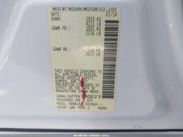 Nissan Altima 2.5 S 2014 1N4AL3AP7EN390023 Image 9
