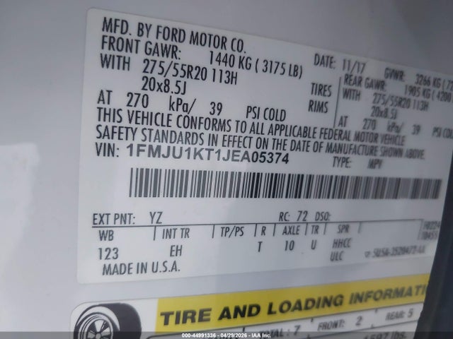 1FMJU1KT1JEA05374 Ford Expedition Limited