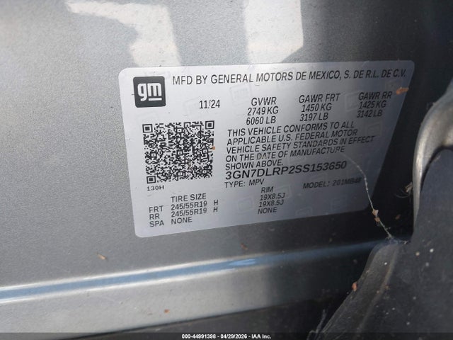 Chevrolet Equinox Ev Lt 2025 3GN7DLRP2SS153650 Image 9
