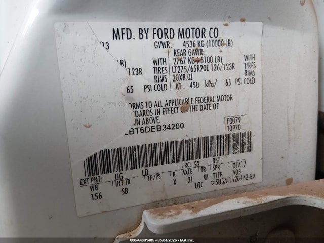 Aukcja sprzedaży 2013 Ford F-250 Lariat, vin: 1FT7W2BT6DEB34200, numer aukcji: 44991405