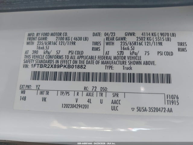 Ford Transit-250 2023 1FTBR2X89PKB01882 Image 9