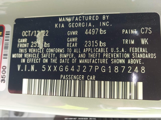 KIA K5 Gt-line 2023 5XXG64J27PG187248 Image 9