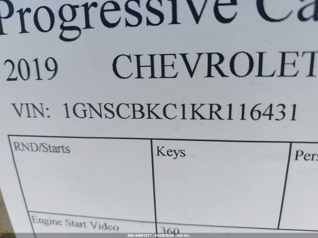 44991477 :رقم المزاد ، 1GNSCBKC1KR116431 vin ، 2019 Chevrolet Tahoe Lt مزاد بيع