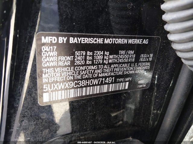 5UXWX9C38H0W71491 BMW X3 Xdrive28i