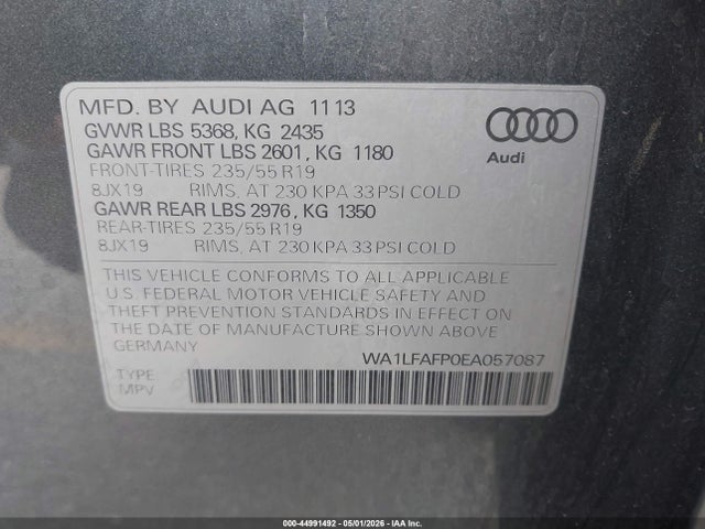 Audi Q5 2.0t Premium 2014 WA1LFAFP0EA057087 Image 9