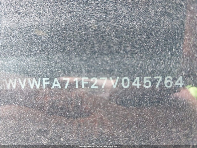 44991498 :رقم المزاد ، WVWFA71F27V045764 vin ، 2007 Volkswagen Eos 2.0t مزاد بيع