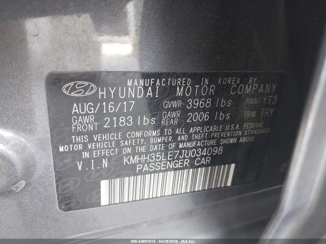 2018 Hyundai Elantra Gt მანქანა იყიდება აუქციონზე, vin: KMHH35LE7JU034098, აუქციონის ნომერი: 44991615