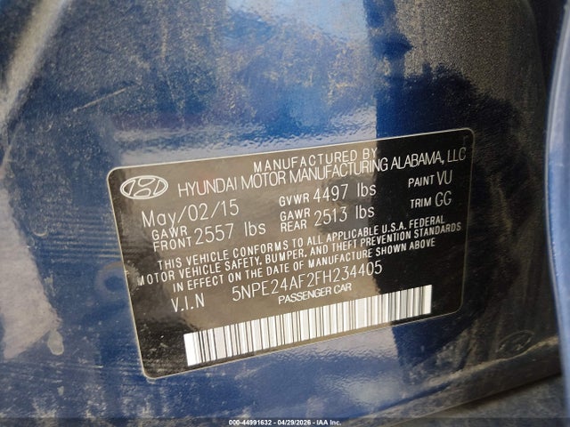 Hyundai SONATA SE 2015 5NPE24AF2FH234405 Image 9
