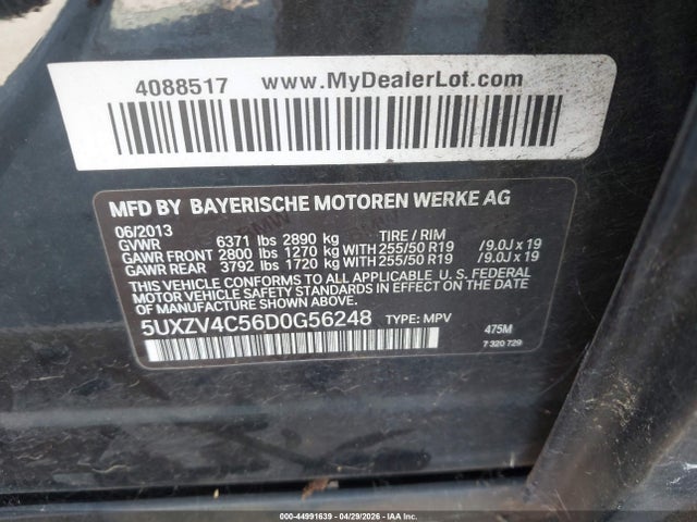 Продажа на аукционе авто 2013 Bmw X5 Xdrive35i/xdrive35i Premium/xdrive35i Sport Activity, vin: 5UXZV4C56D0G56248, номер лота: 44991639