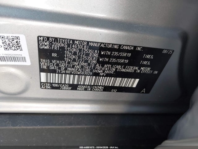 Продажа на аукционе авто 2025 Toyota Rav4 Xle Premium, vin: 2T3A1RFV0SW583029, номер лота: 44991675