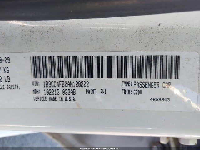 Продаж на аукціоні авто 2010 Dodge Avenger Sxt, vin: 1B3CC4FB0AN128202, номер лоту: 44991686