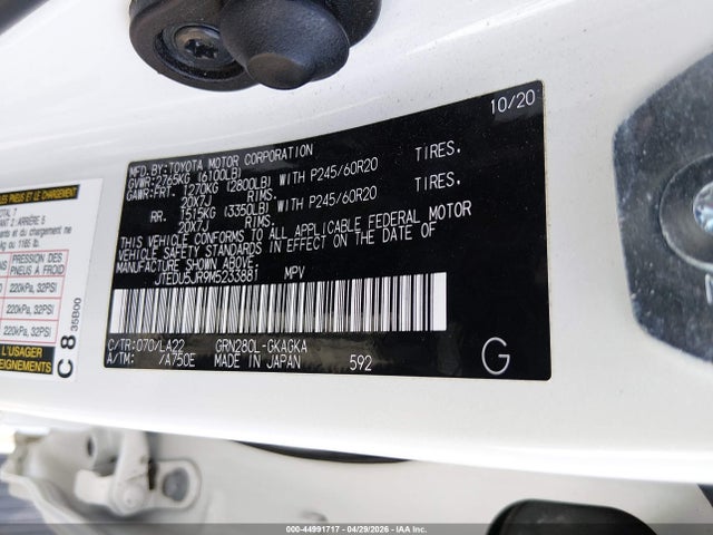 JTEDU5JR9M5233881 Toyota 4runner Limited