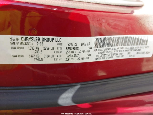 44991742 :رقم المزاد ، 2C4RC1CG0ER107186 vin ، 2014 Chrysler Town & Country Touring-l مزاد بيع