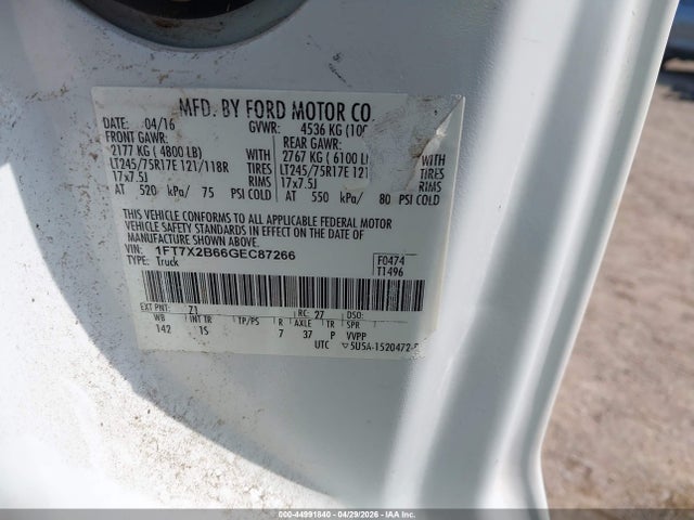2016 Ford F-250 Xl მანქანა იყიდება აუქციონზე, vin: 1FT7X2B66GEC87266, აუქციონის ნომერი: 44991840