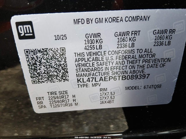 Продажа на аукционе авто 2026 Buick Envista Preferred Fwd, vin: KL47LAEP6TB089397, номер лота: 44991964